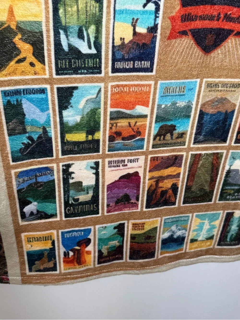 61 American National Parks Wall Tapestry - Multicolor Throw Blanket Plush